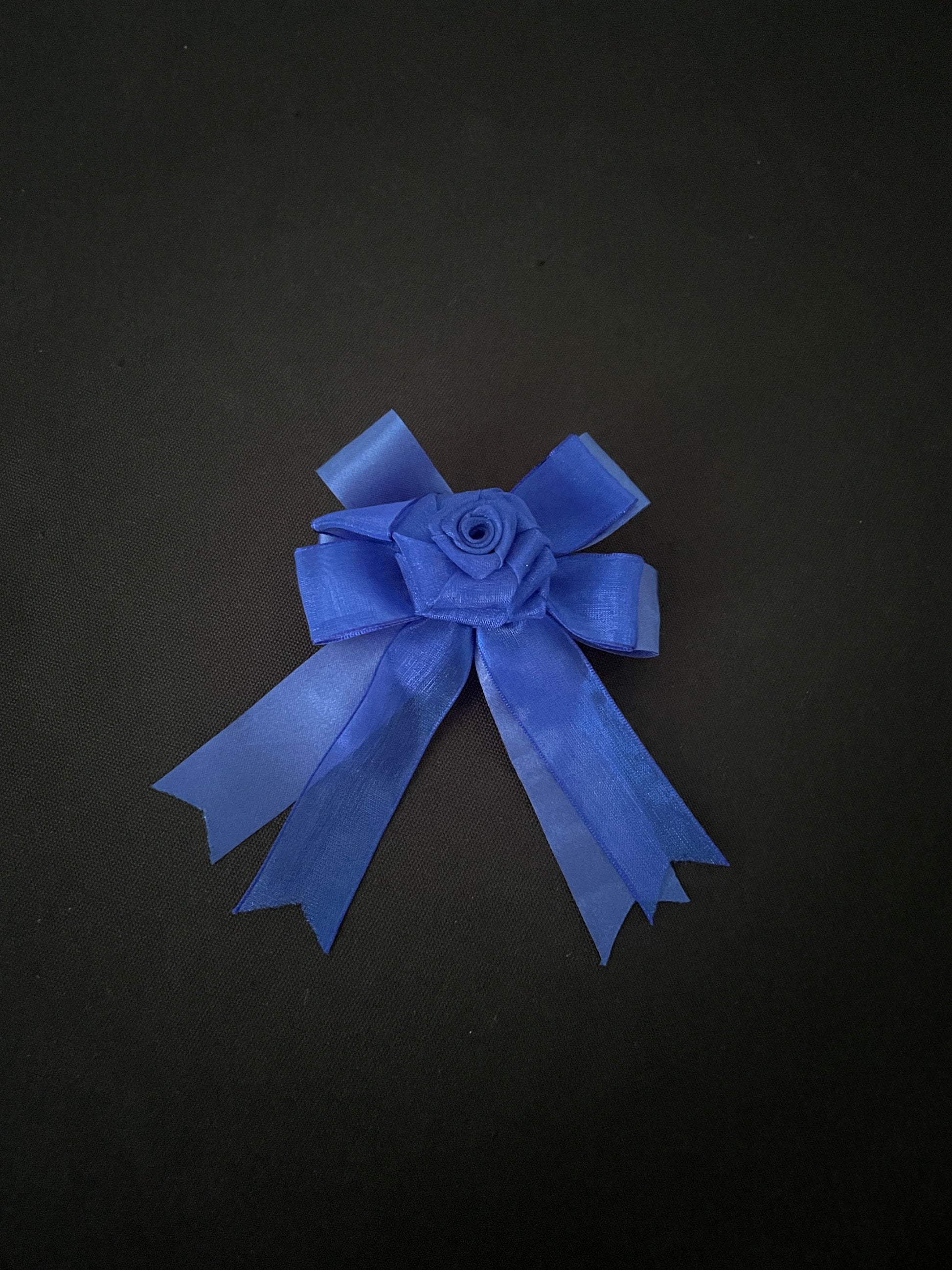 Black and Blue Bow Hair Clips image 1