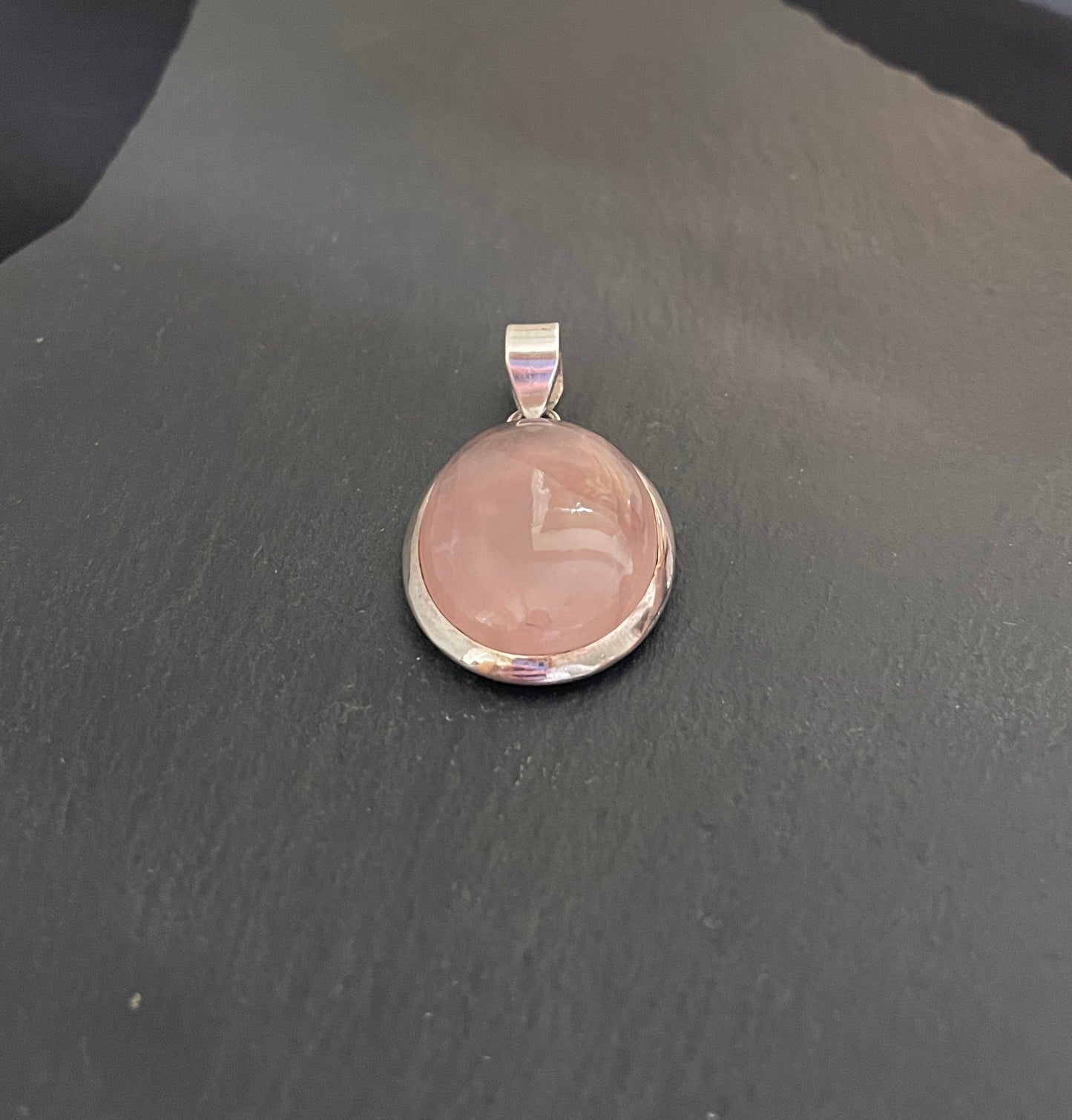 Large Rose Quartz Oval Pendant image 1