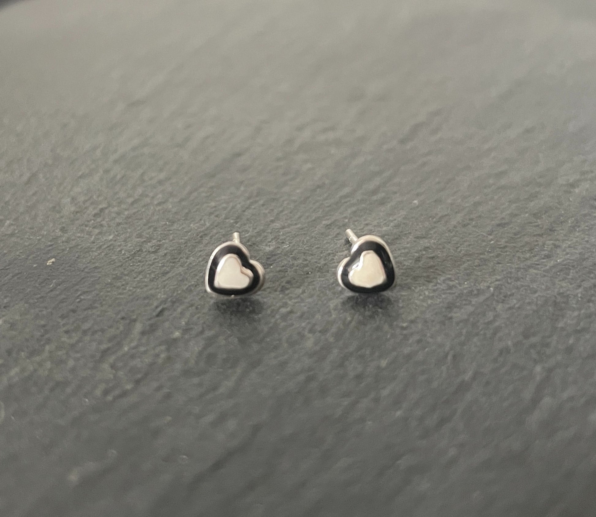 Silver Heart Studs image 0