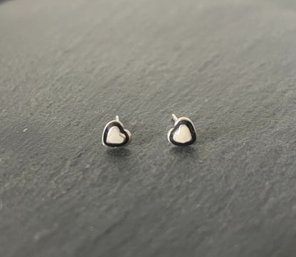 Silver Heart Studs image 0