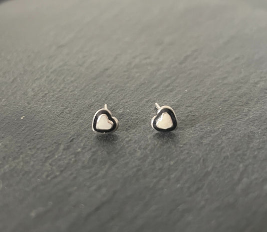 Silver Heart Studs image 0