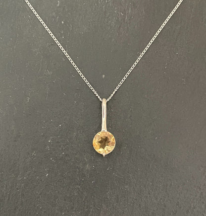 Round Citrine Pendant image 0