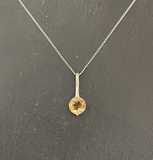 Round Citrine Pendant image 0