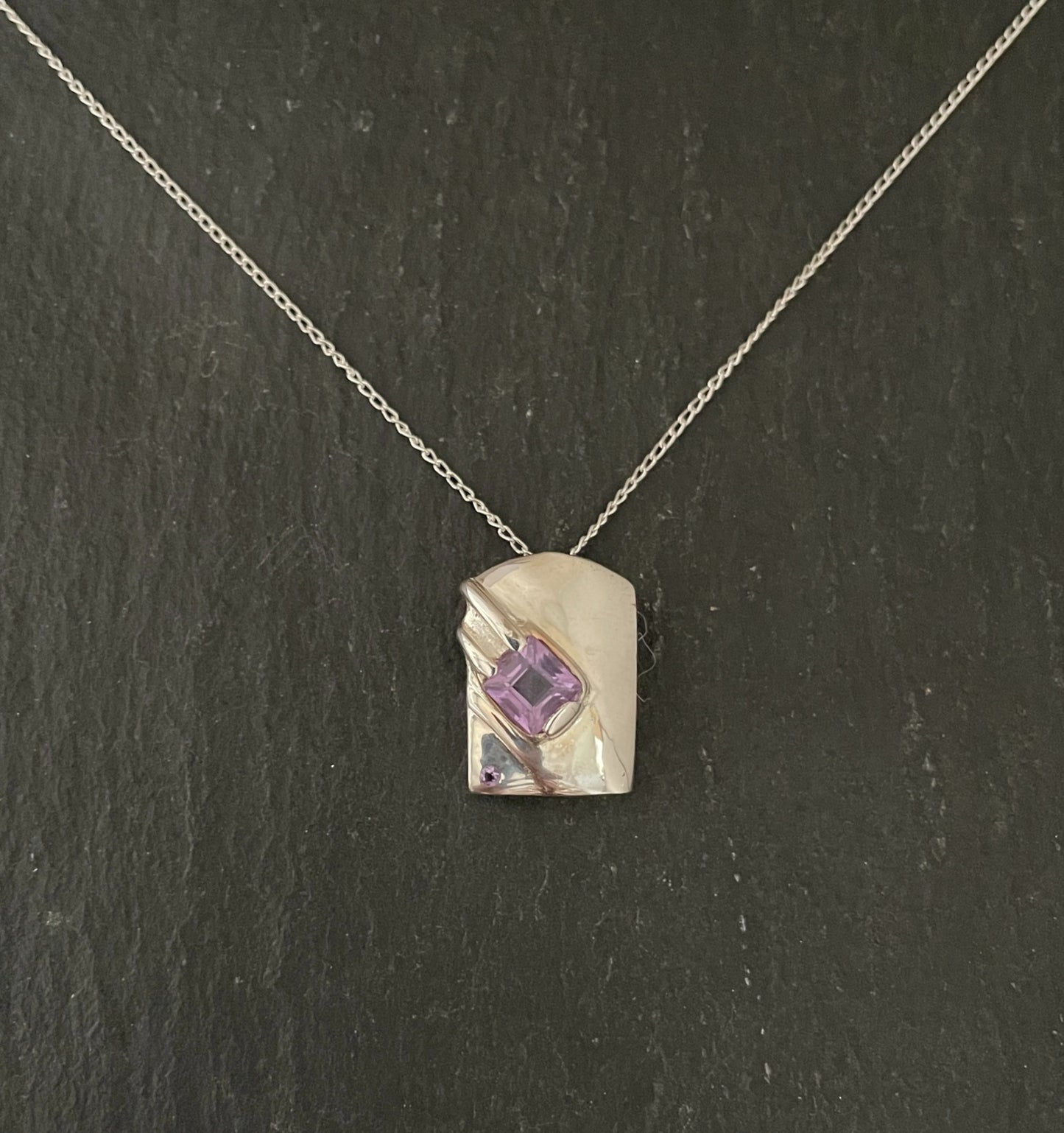 Amethyst Rectangle Pendant image 0