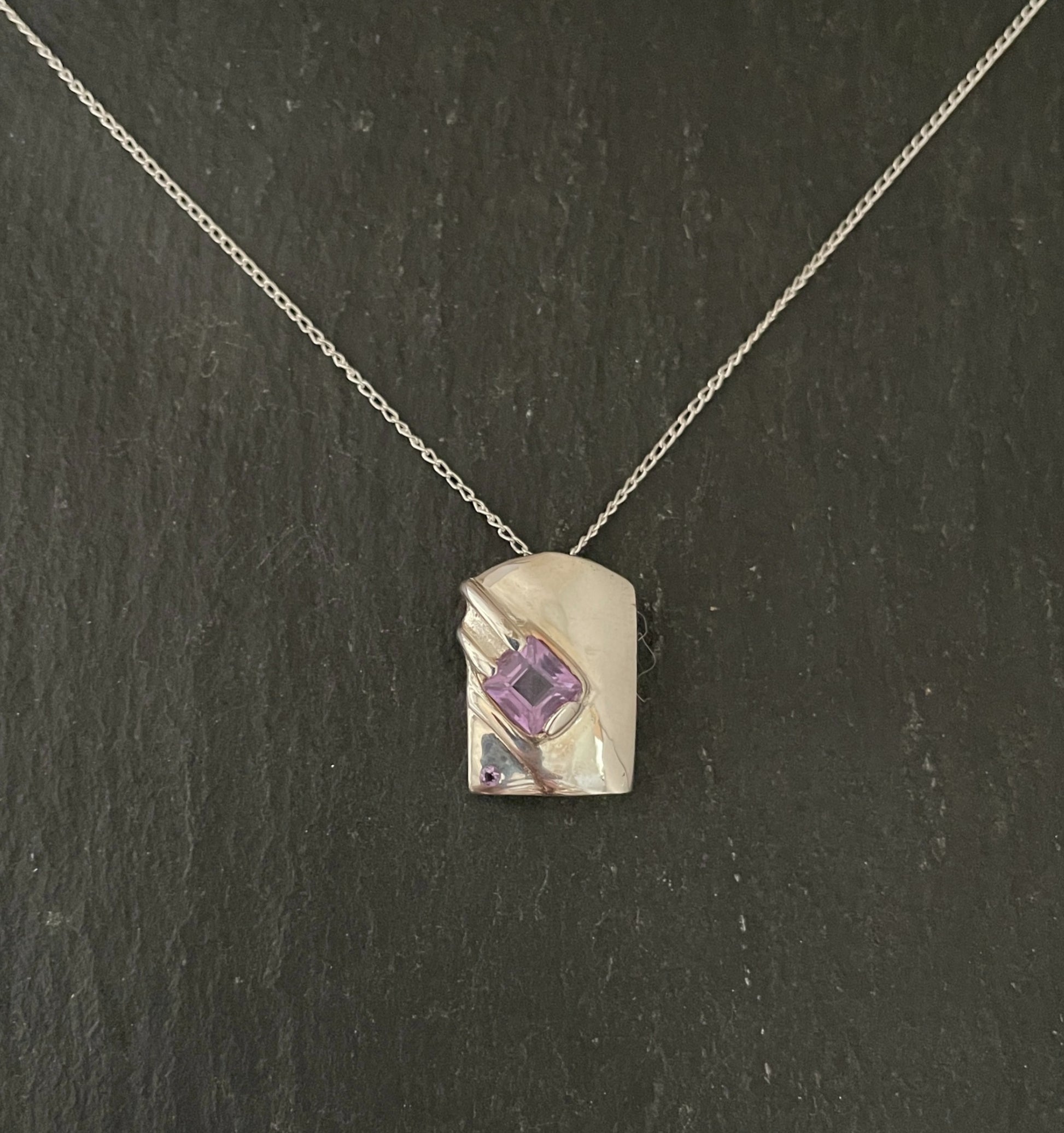 Amethyst Rectangle Pendant image 0
