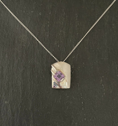 Amethyst Rectangle Pendant image 0