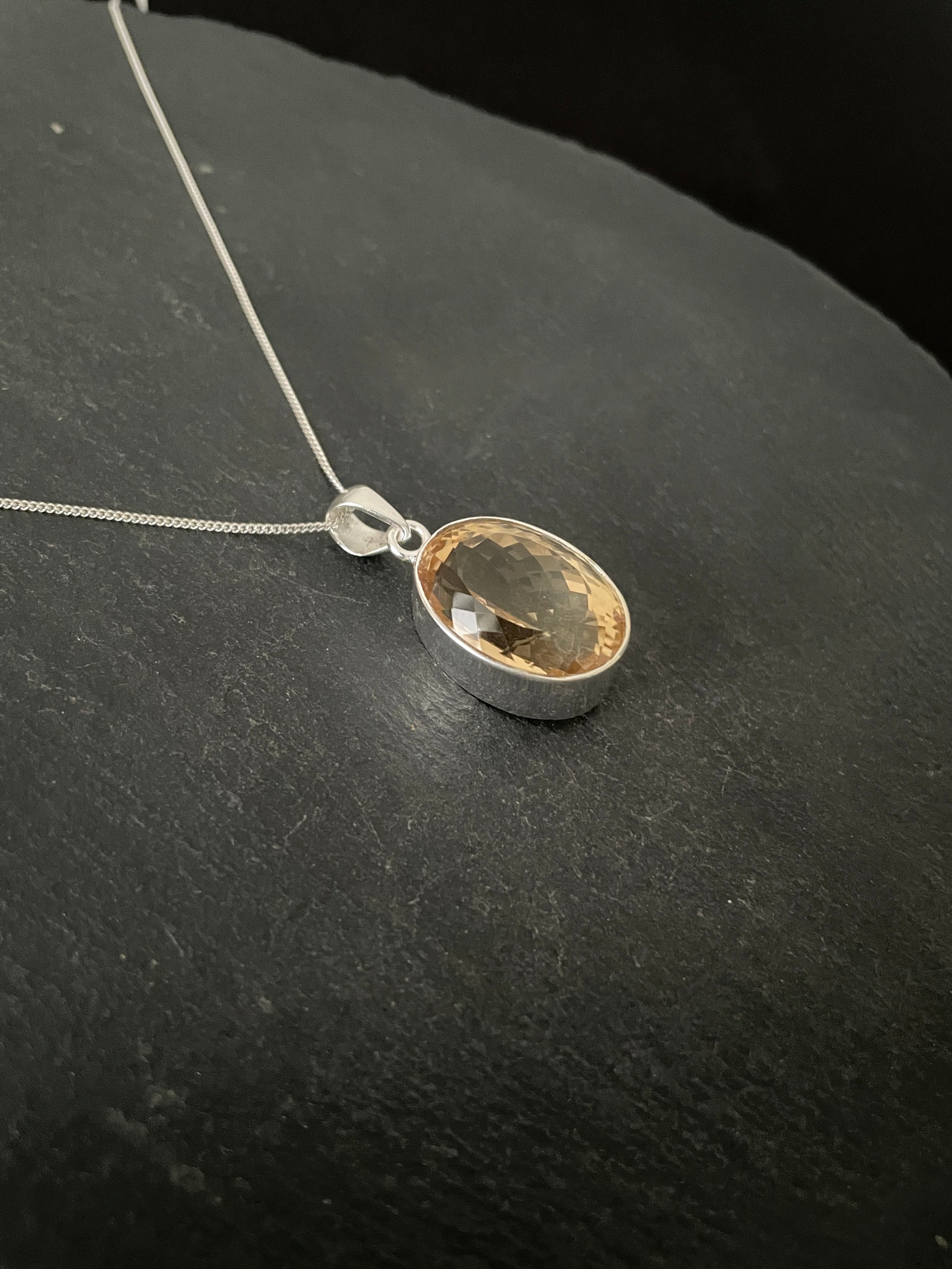 Large Citrine and Silver Pendant image 2