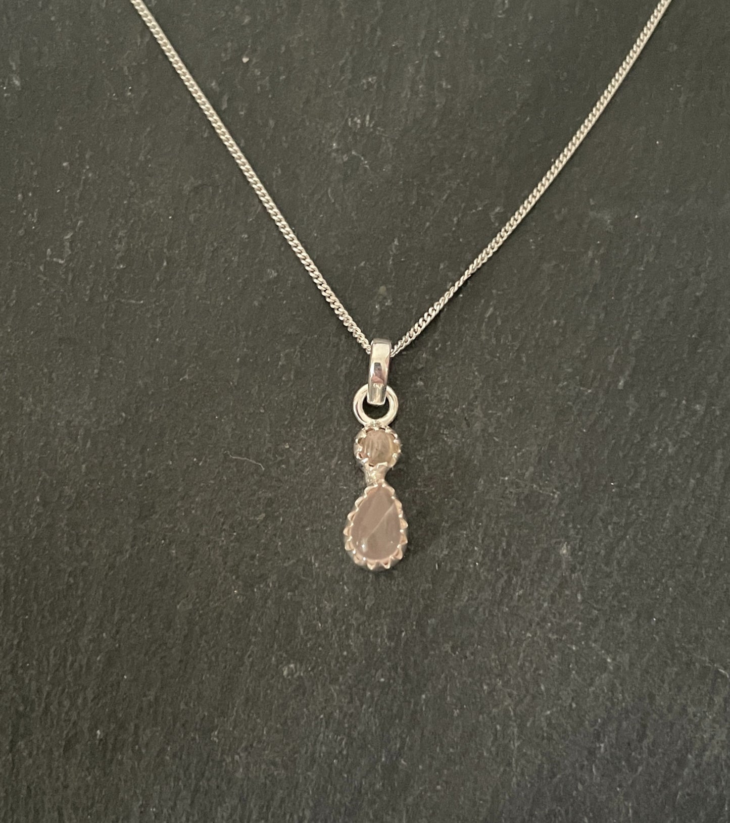 Rose Quartz and SilverPendant image 0