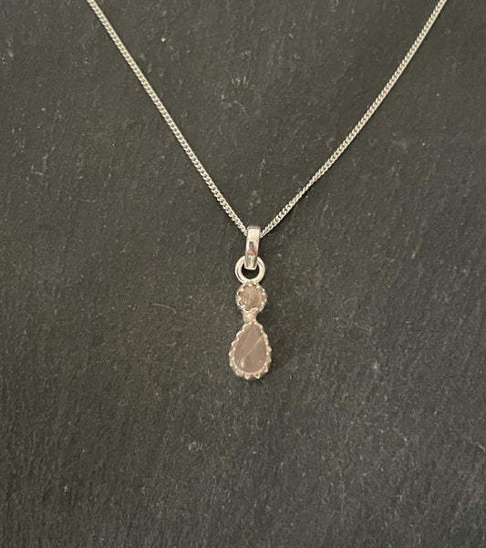 Rose Quartz and SilverPendant image 0