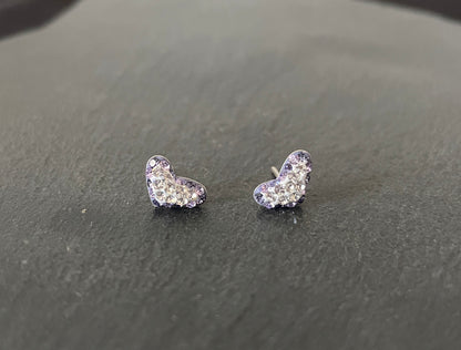 Cubic Zirconia Heart Stud Earrings image 2