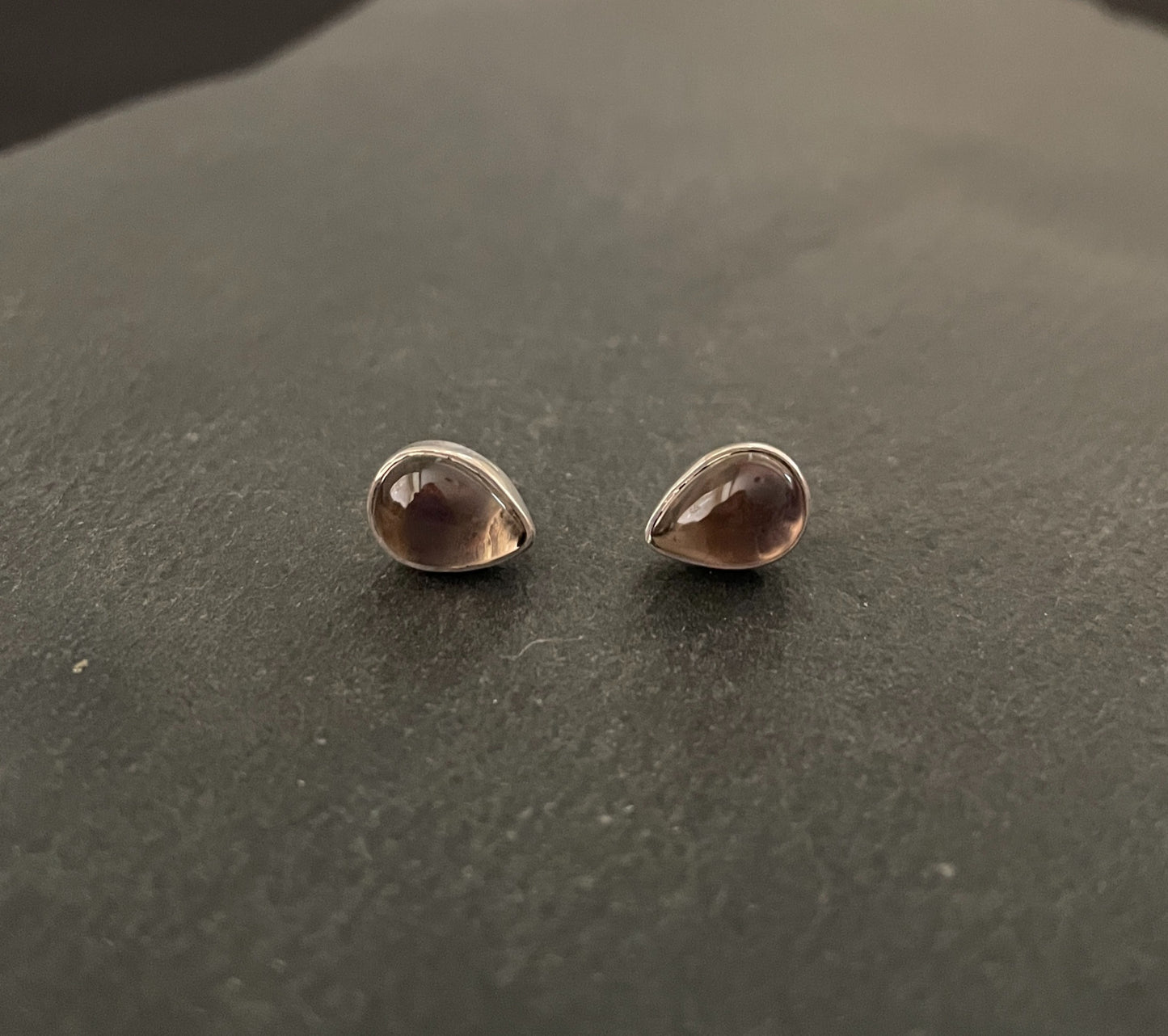Smokey Quartz Teardrop Stud Earrings image 0