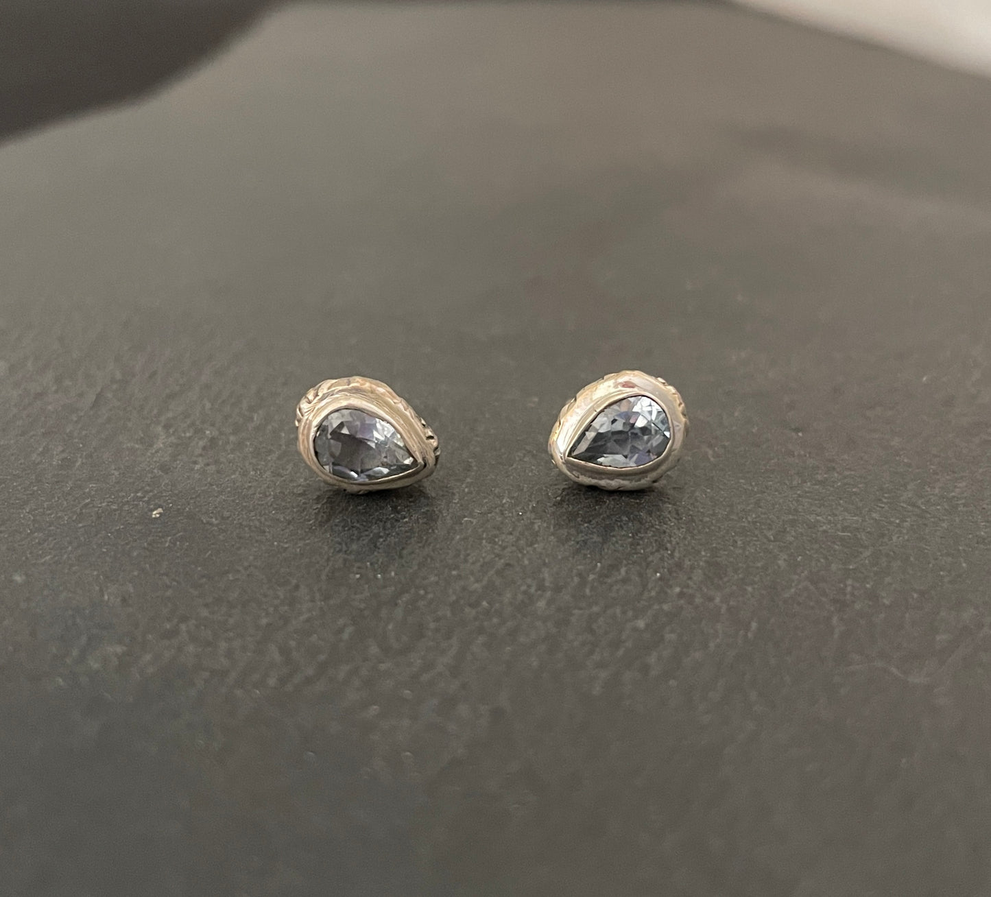 Teardrop Blue Topaz Studs image 0