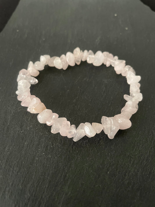 Rose Quartz Chip Bracelet image 0