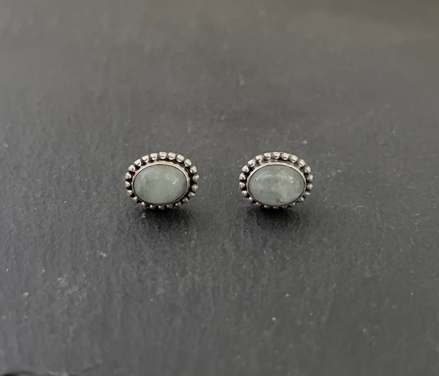 Aquamarine Oval Stud Earrings image 0
