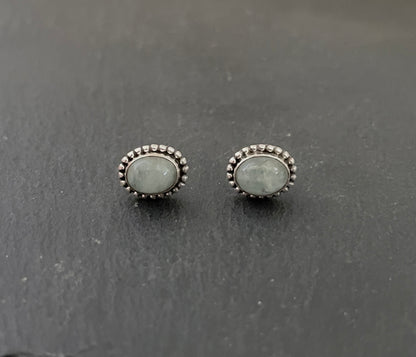 Aquamarine Oval Stud Earrings image 0