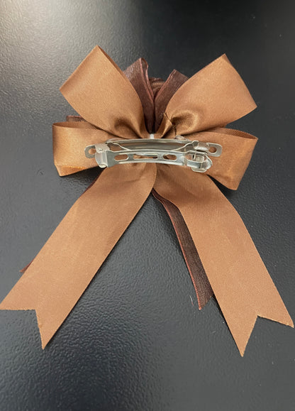 Brown Blue and Black Bow Hair Clips image 4