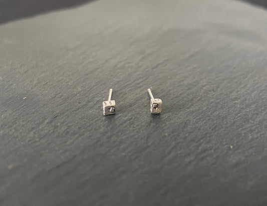Silver Dice Studs image 0