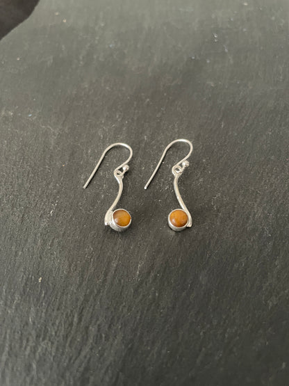 Tiger's Eye Round Earrings image 1