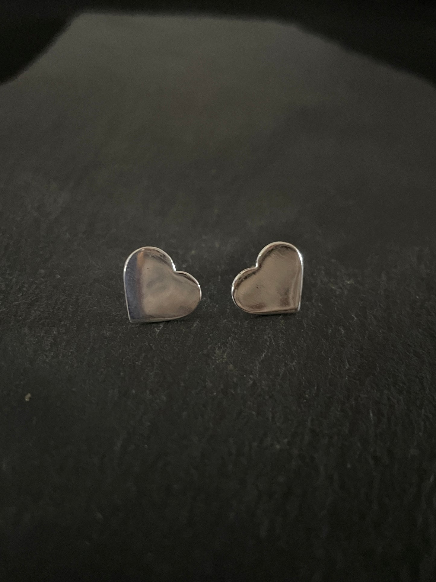Silver Heart Studs image 0