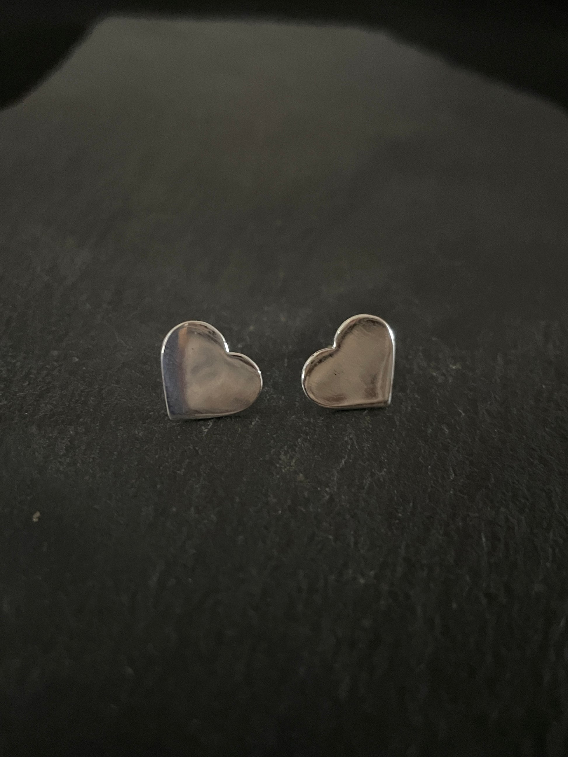 Silver Heart Studs image 0