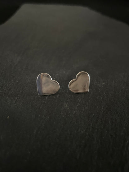 Silver Heart Studs image 0