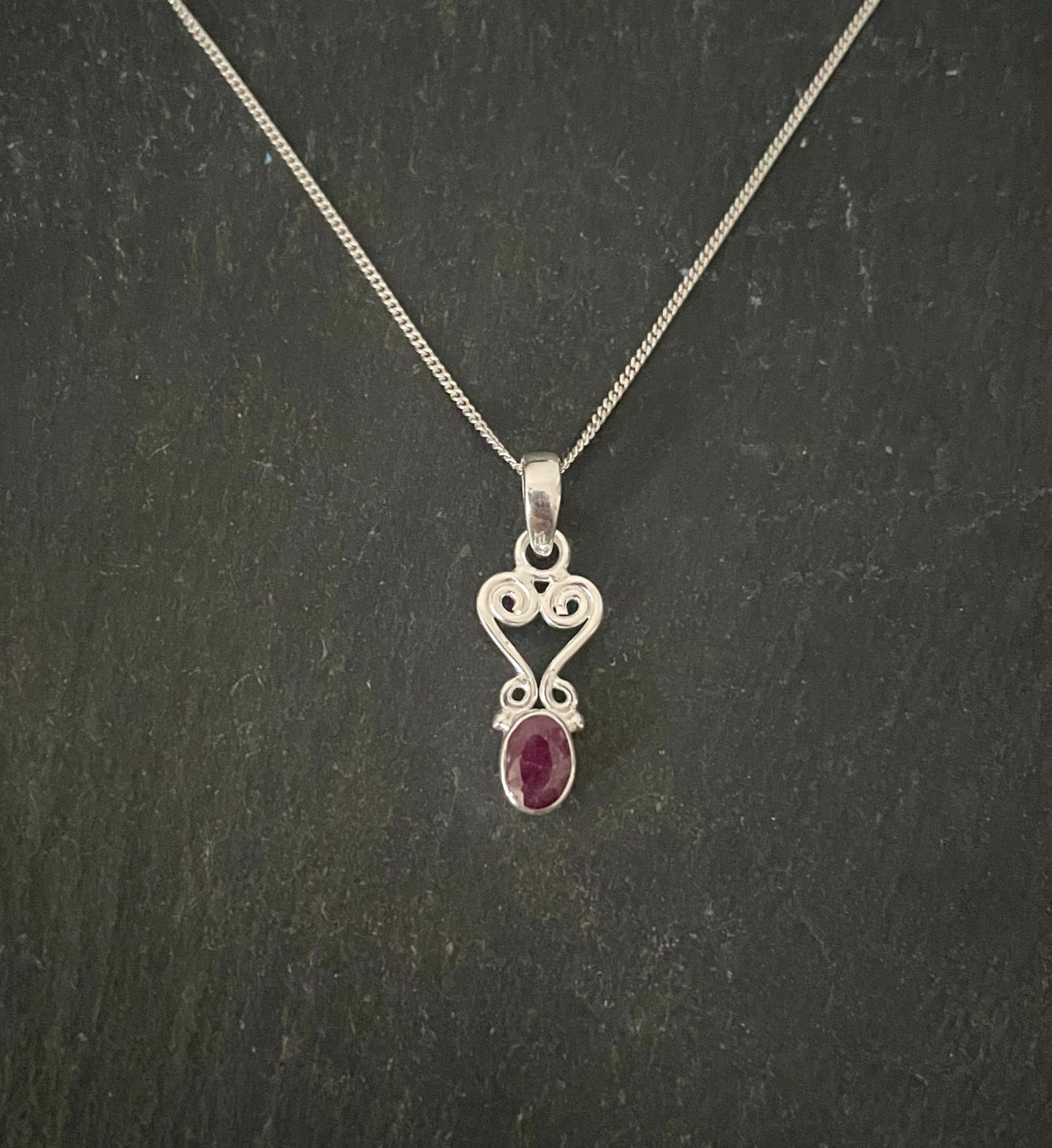 Ruby and Silver Pendant image 0