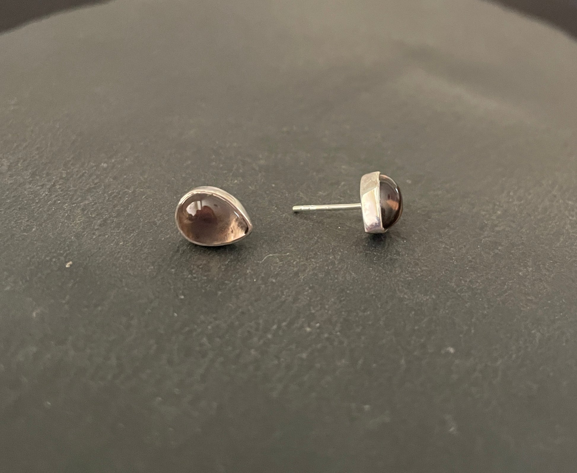 Smokey Quartz Teardrop Stud Earrings image 1