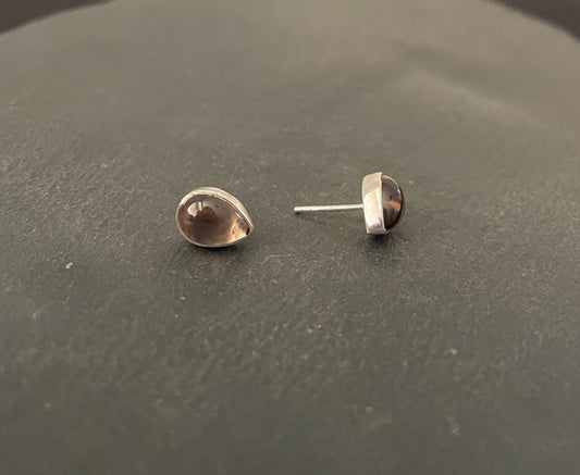 Smokey Quartz Teardrop Stud Earrings image 1