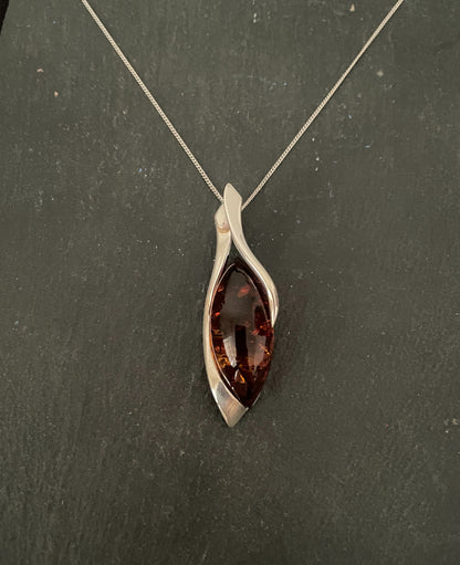 Amber and Silver Pendant image 0