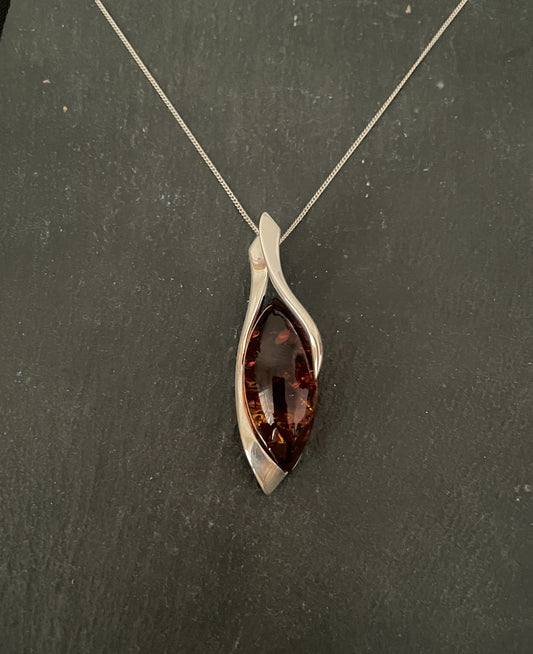Amber and Silver Pendant image 0