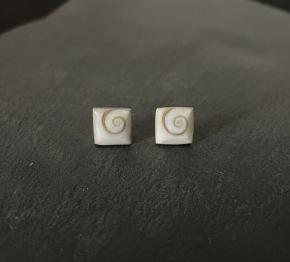 Shiva Shell Square Stud Earrings image 0