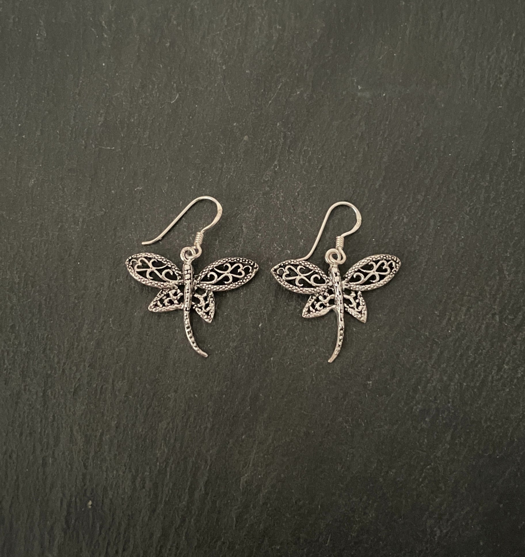 Silver Dragonfly Earrings image 0