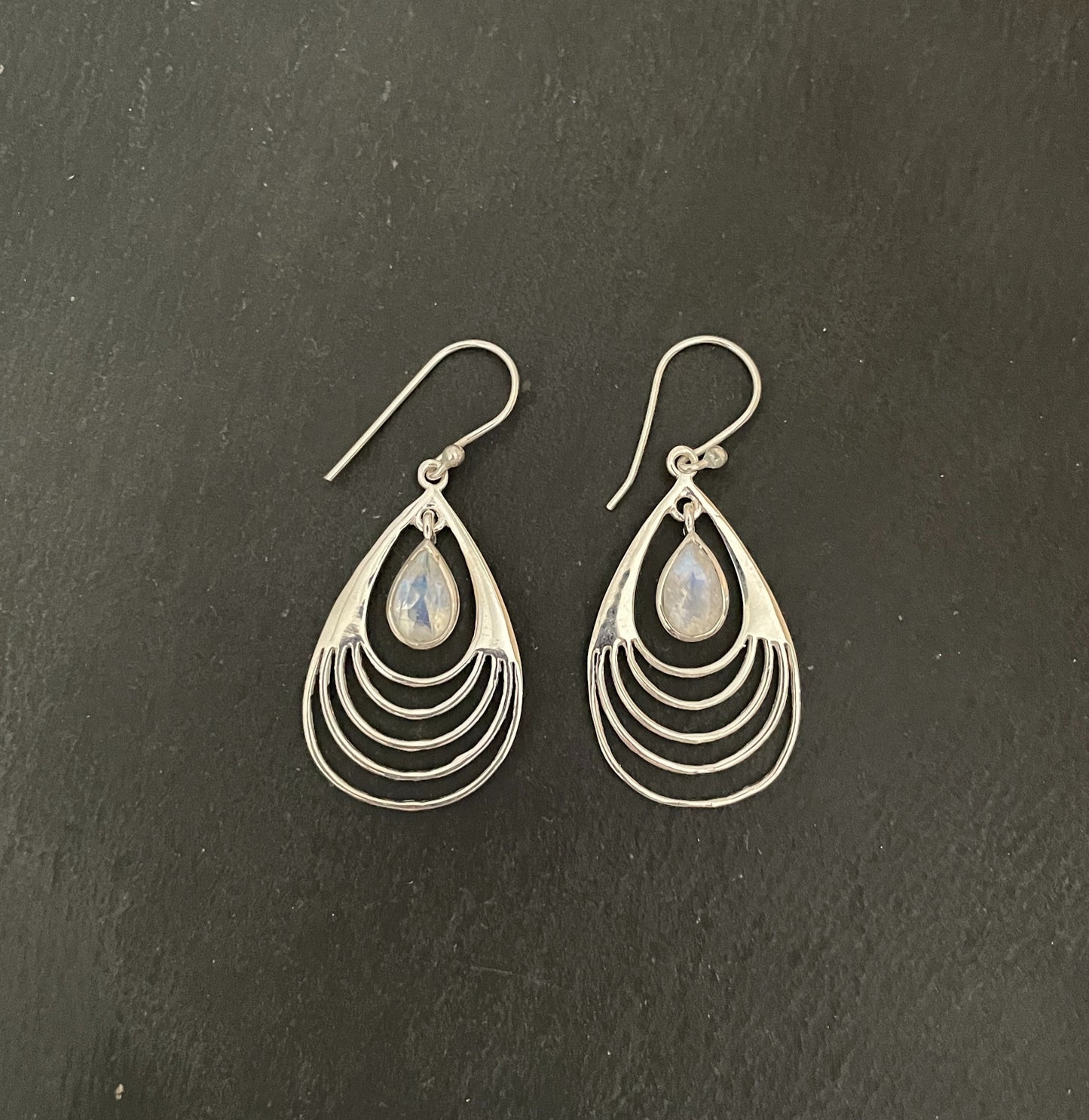 Teardrop Moonstone Earrings image 0