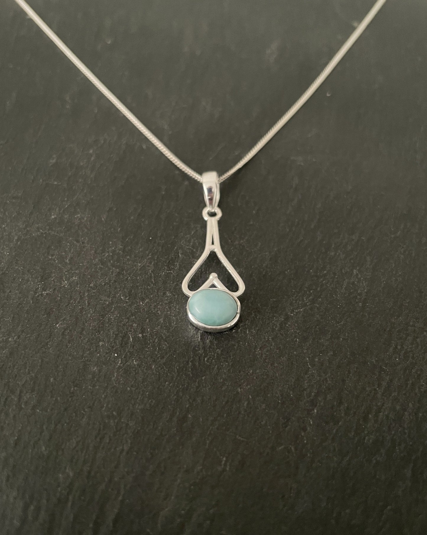 Larimar and Silver Pendant image 1