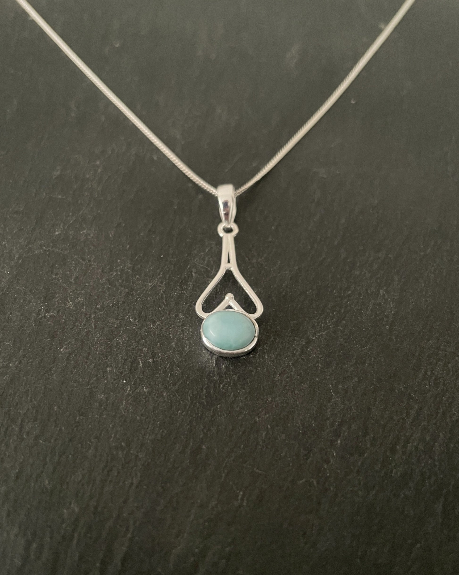 Larimar and Silver Pendant image 1