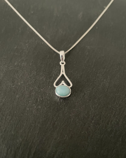 Larimar and Silver Pendant image 1
