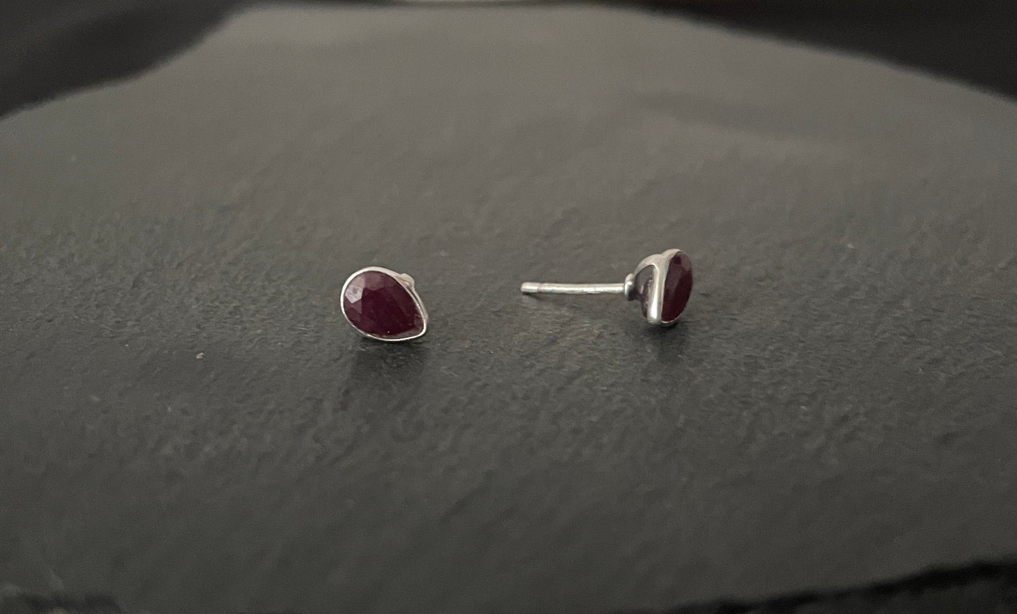 Ruby Teardrop Studs image 1