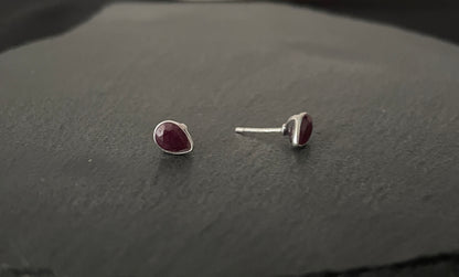 Ruby Teardrop Studs image 1