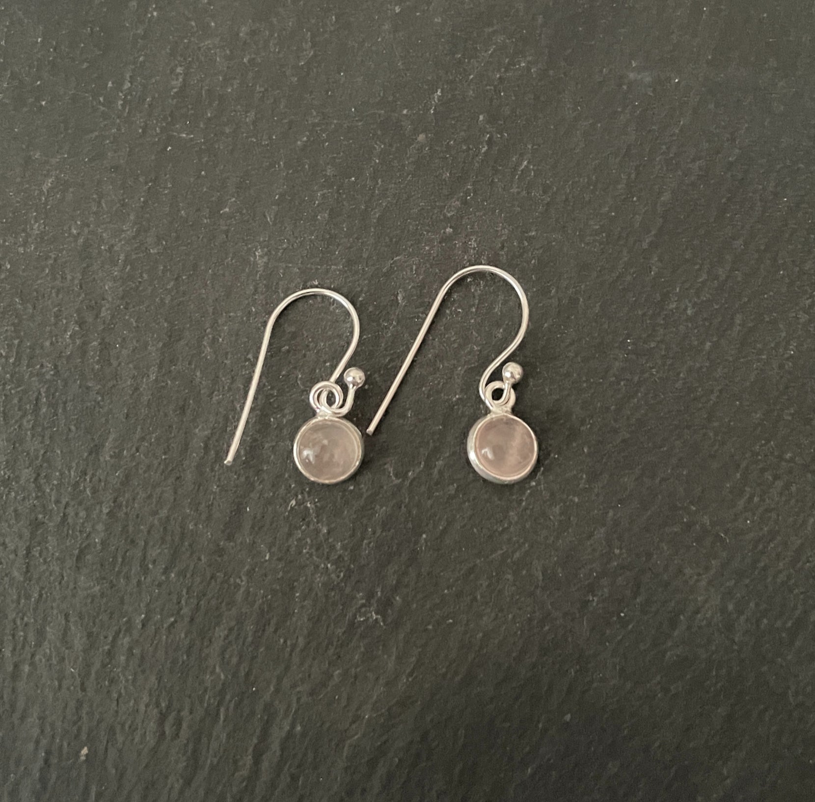 Rose Quartz Round Earrings image 0