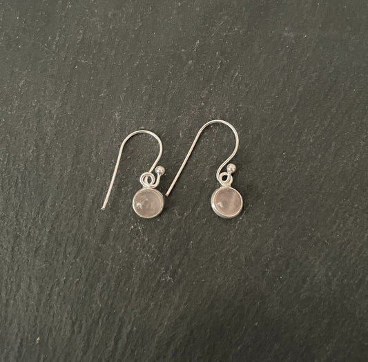 Rose Quartz Round Earrings image 0