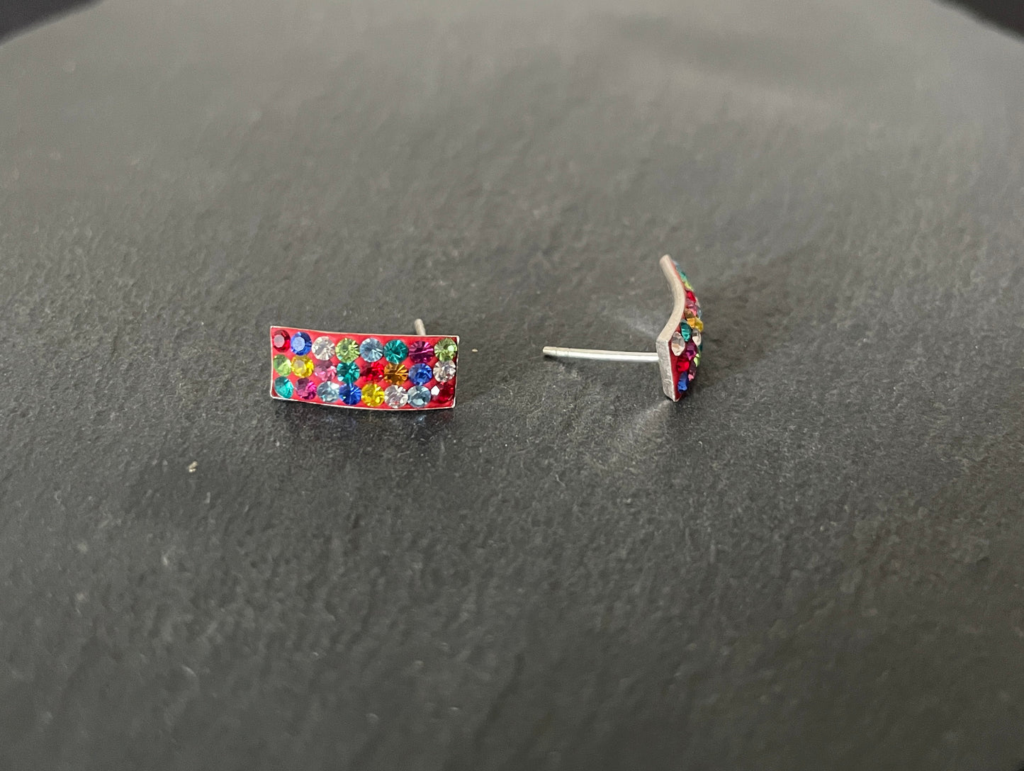 Cubic Zirconia Rectangle Stud Earrings image 3