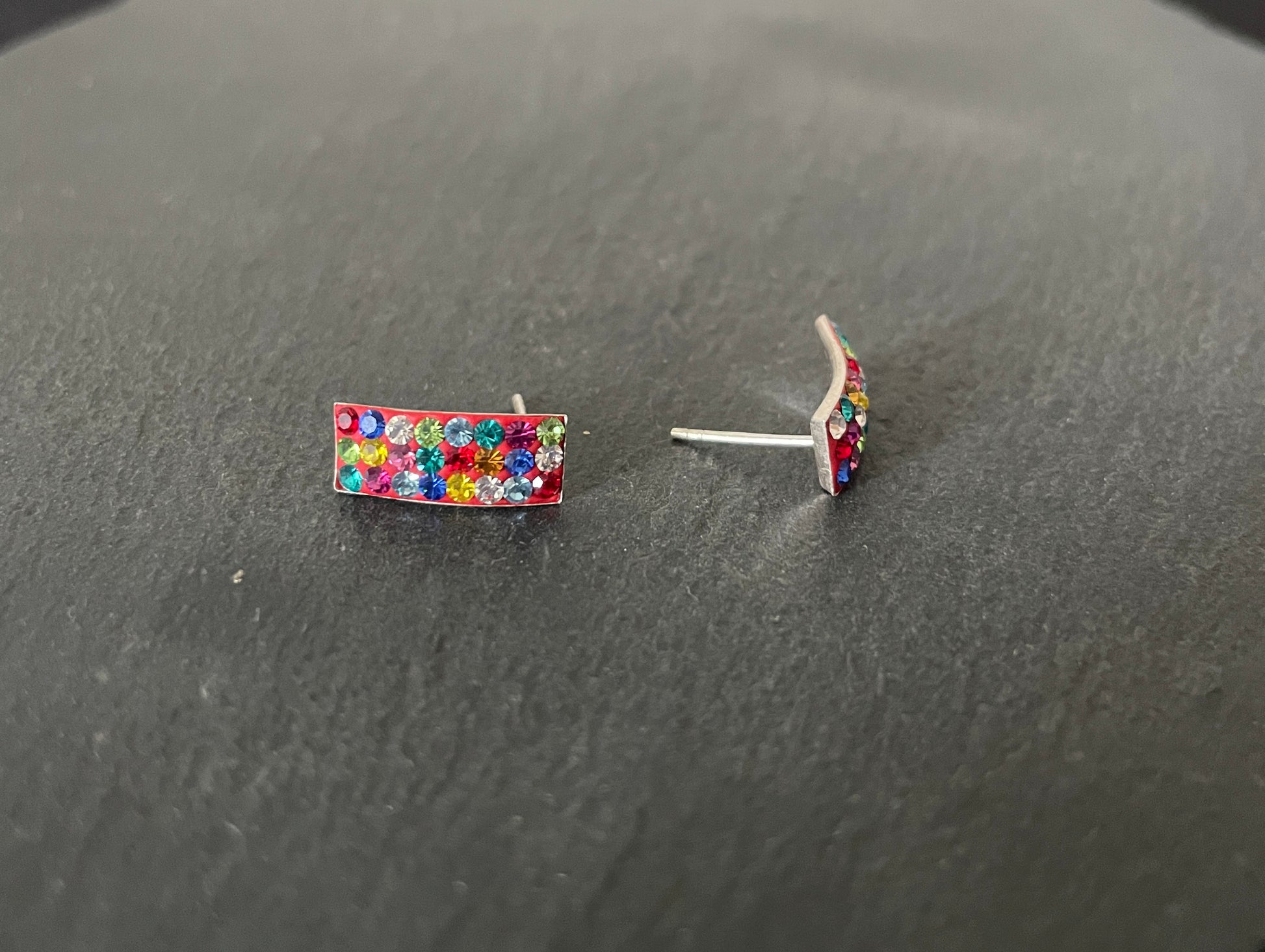 Cubic Zirconia Rectangle Stud Earrings image 3