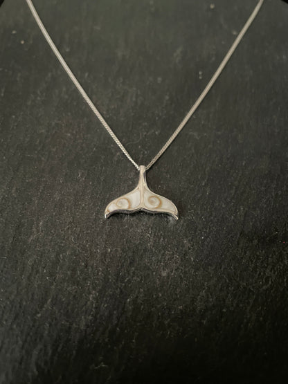 Shiva Shell and Silver Whale Tail Pendant image 1