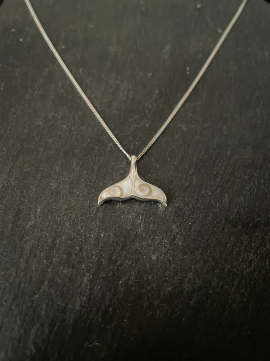Shiva Shell and Silver Whale Tail Pendant image 1