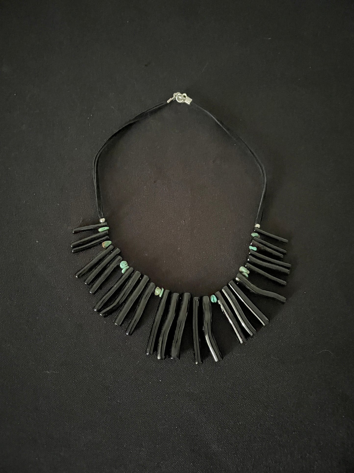 Black Bamboo and Bead Necklace image 6