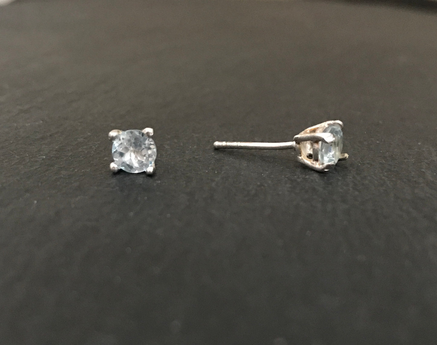 Blue Topaz Round Studs image 1