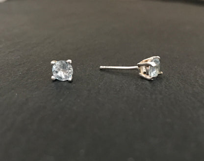 Blue Topaz Round Studs image 1