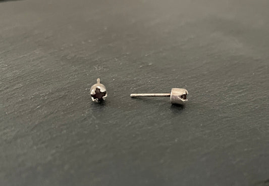 Small Garnet Round Studs image 1