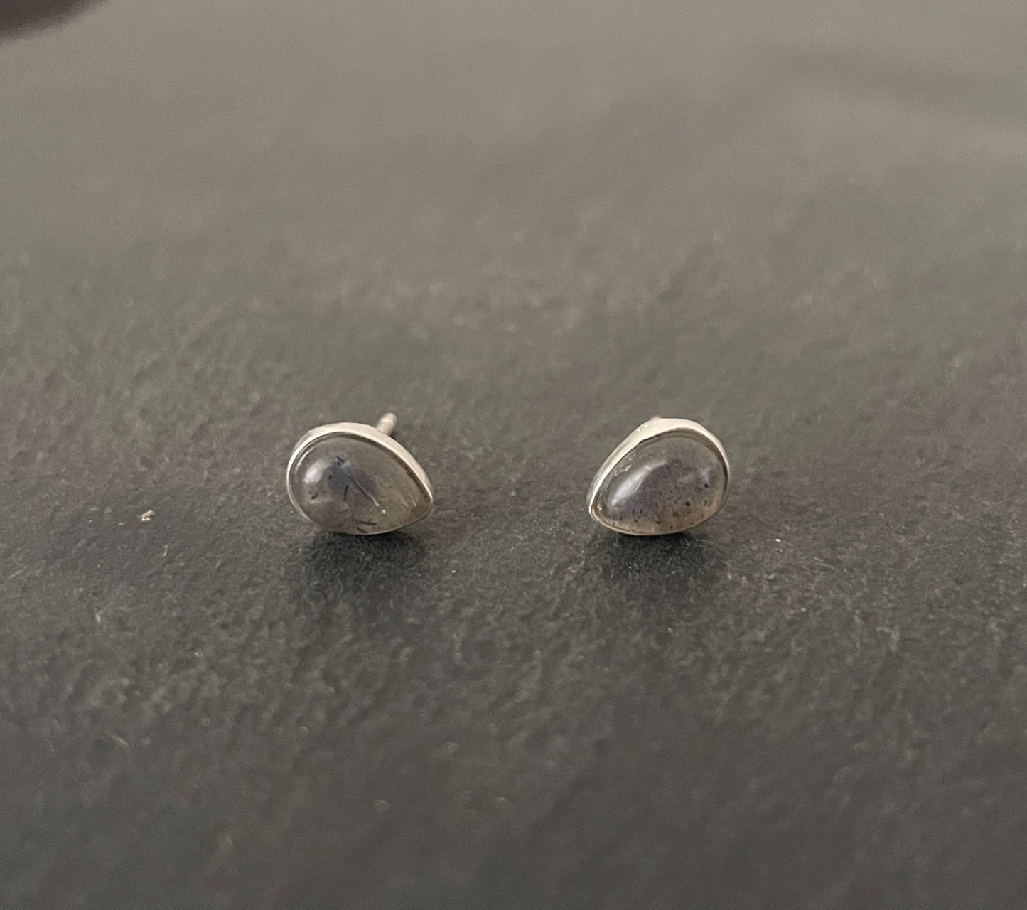Labradorite Teardrop Stud Earrings image 0