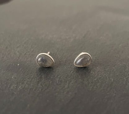 Labradorite Teardrop Stud Earrings image 0